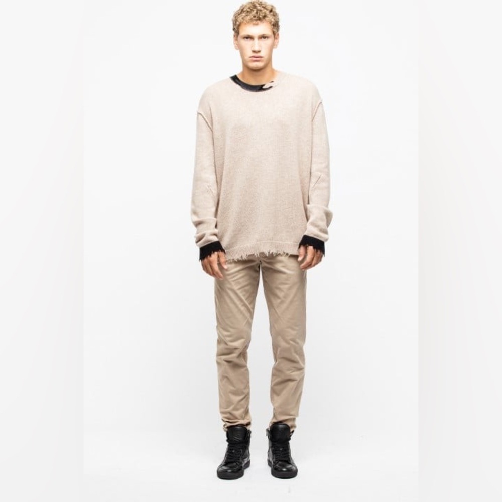 NWT ZADIG & VOLTAIRE Eddy Bis Camouflage Rib-Collar Sweater